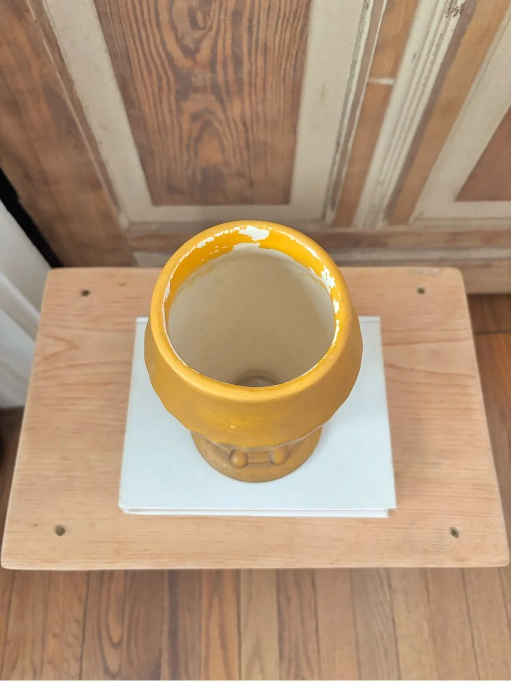 Mustard Yellow Decorative Ceramic Vase - 8.5” tall